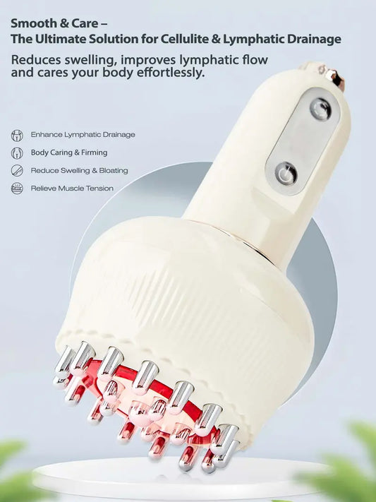 4-in-1 Handheld Massager with Heat, Vibration, Microcurrent & Light Therapy – Professional Lymphatic Drainage & Circulation Device
