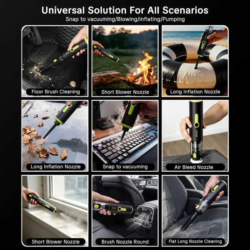 20000Pa Cordless Car Vacuum & Air Duster – 2-in-1 Handheld Cleaner with 6000mAh Battery