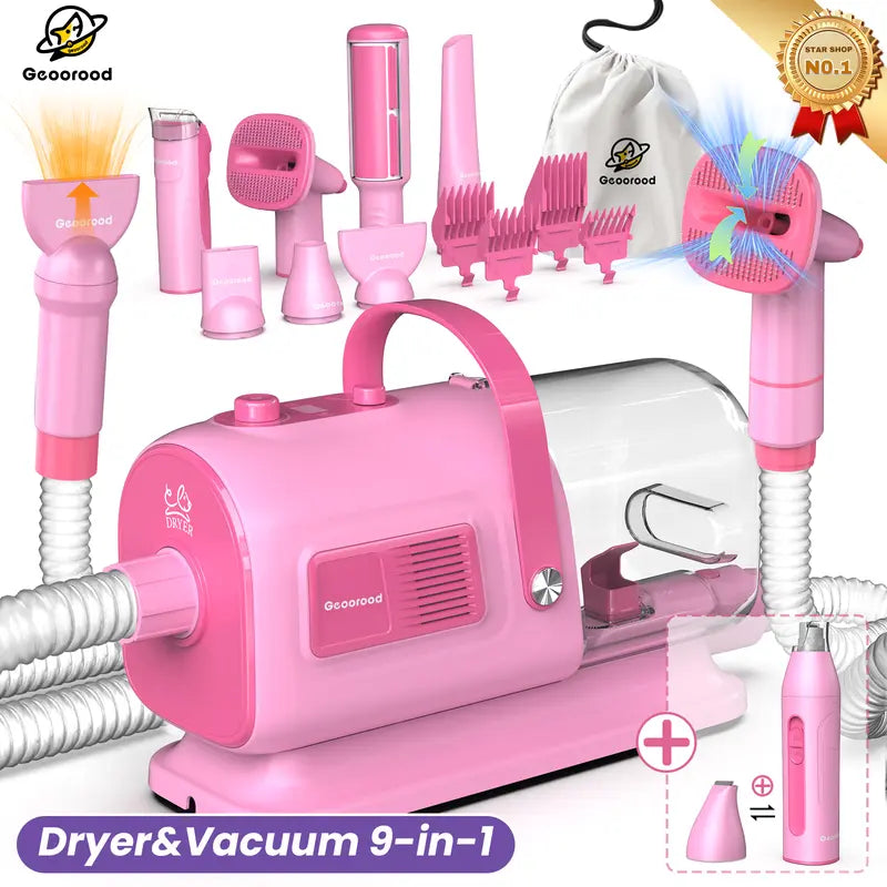 Dog Grooming Vacuum Kit – All-in-One Pet Hair Remover with 2.5L Dust Cup & Powerful Suction