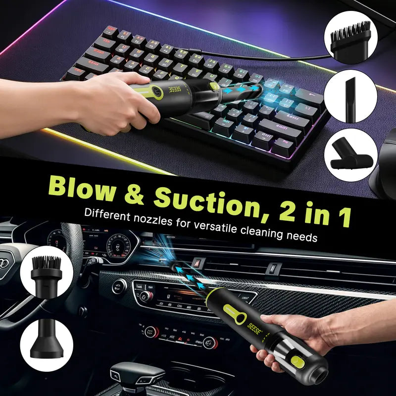 20000Pa Cordless Car Vacuum & Air Duster – 2-in-1 Handheld Cleaner with 6000mAh Battery