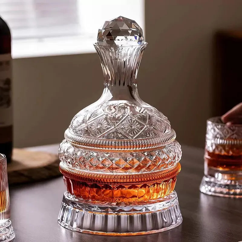 1.6L Rotating Wine Decanter – Spill-Free Aerator for Richer Flavor & Elegant Serving