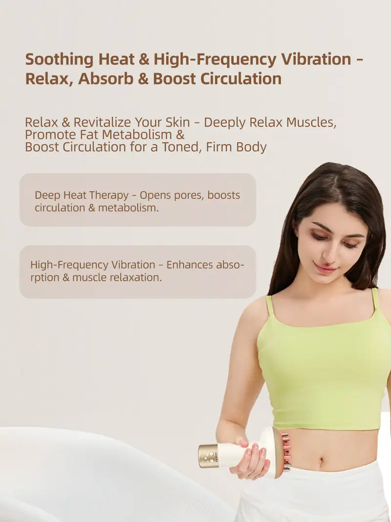 Pro Mini Massager for Lymphatic Detox & Pain Relief – 3-in-1 Pulse, Heat & Red Light Therapy, Portable Wellness Gift