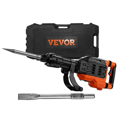 Electric Demolition Jackhammer – Heavy Duty Concrete Breaker with 360° Handle & Chisel Set