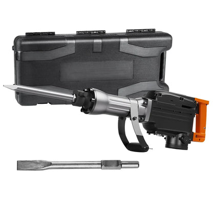 Electric Demolition Jackhammer – Heavy Duty Concrete Breaker with 360° Handle & Chisel Set