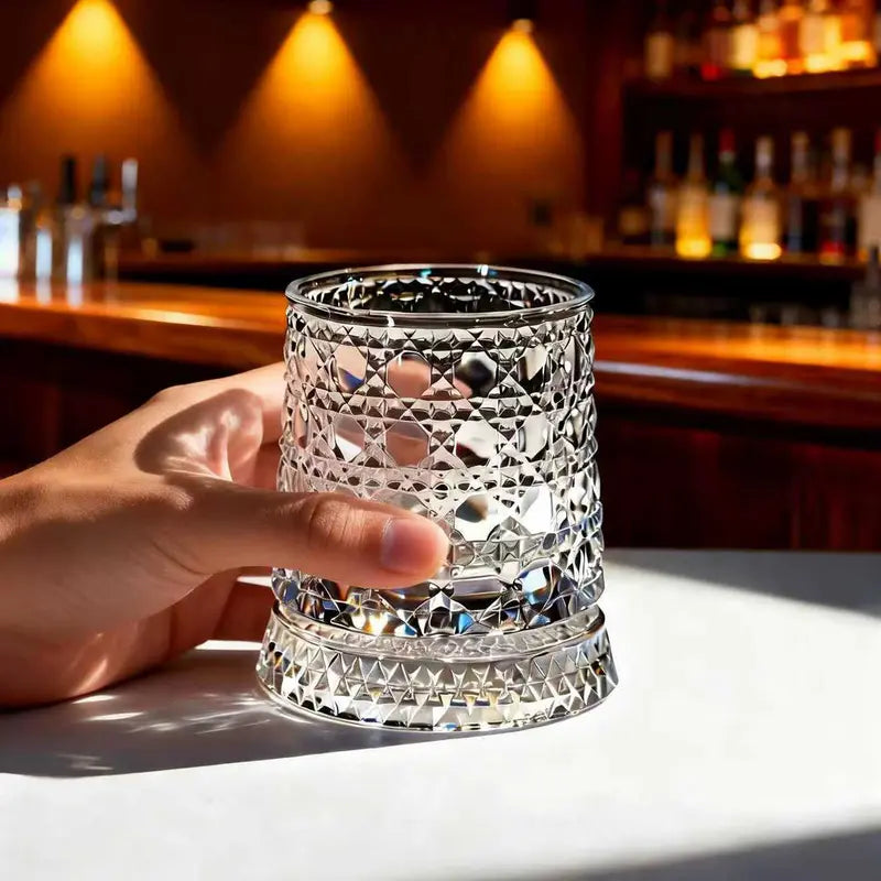 360° Rotating Crystal Glass – The Ultimate Whiskey Lover's Gift