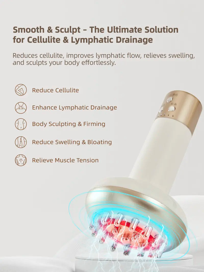 Pro Mini Massager for Lymphatic Detox & Pain Relief – 3-in-1 Pulse, Heat & Red Light Therapy, Portable Wellness Gift