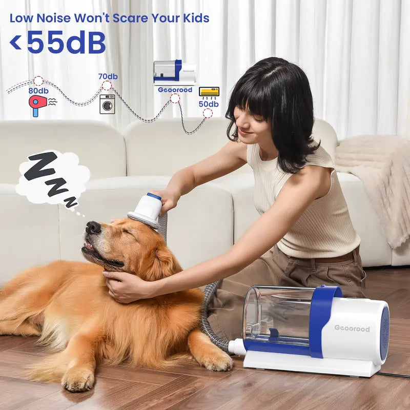 Dog Grooming Vacuum Kit – All-in-One Pet Hair Remover with 2.5L Dust Cup & Powerful Suction