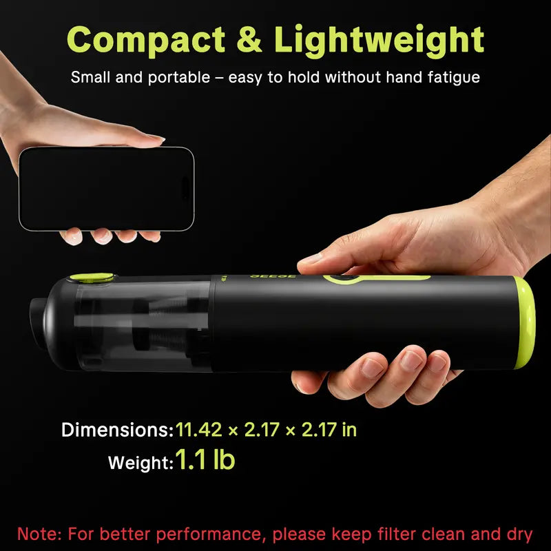 20000Pa Cordless Car Vacuum & Air Duster – 2-in-1 Handheld Cleaner with 6000mAh Battery